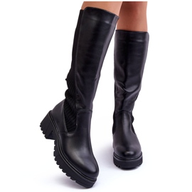Svart Fenwell Läder Over The Knee Boots