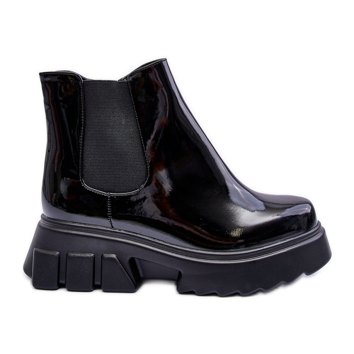 Lackade dam Worker Chelsea Boots Black Brizora svart