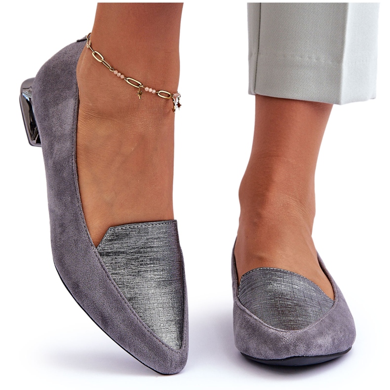 PD1 Flat Mocka Balett Flats Grå Loxes