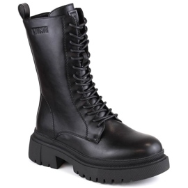 Stövlar med snörning och dragkedja isolerade Big Star W INT1925 svart