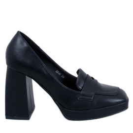 Högklackade loafers från Entee Black svart