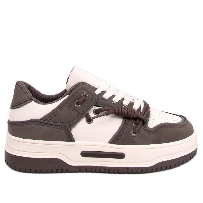 Clavell Coffee sneakers med hög sula beige