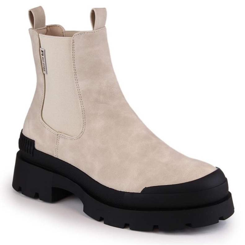 Big Star plattform Chelsea stövlar W INT1922B beige