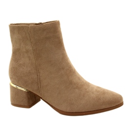 Evento Mockastövlar med gulddekor, Beige 23BT35-6420