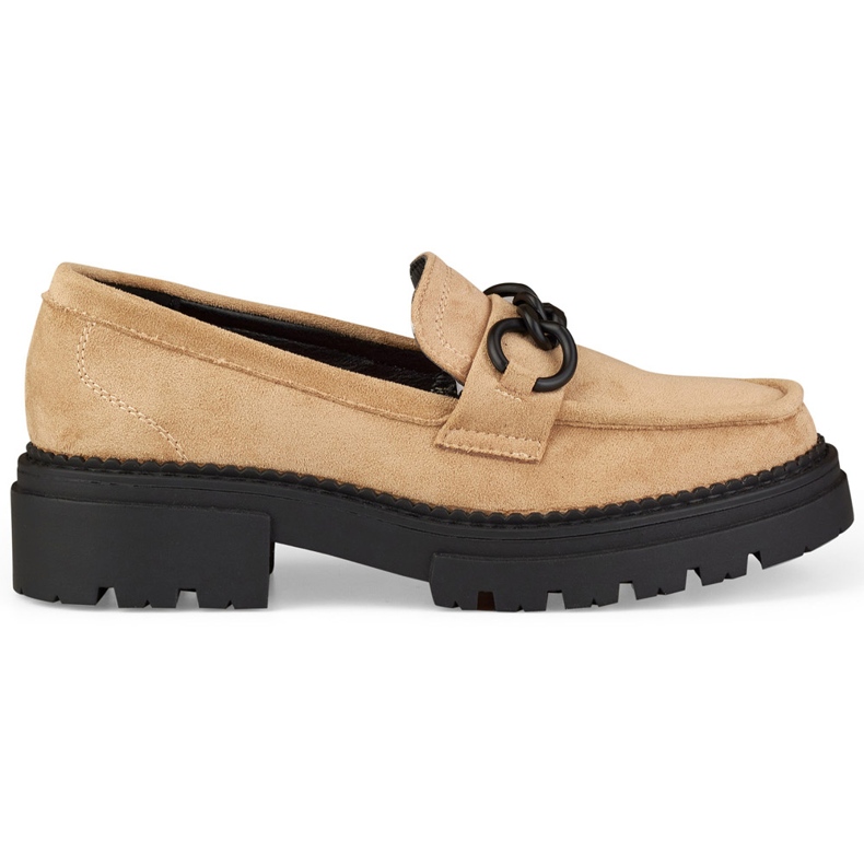 La.Fi Beige loafers på mockaplattform