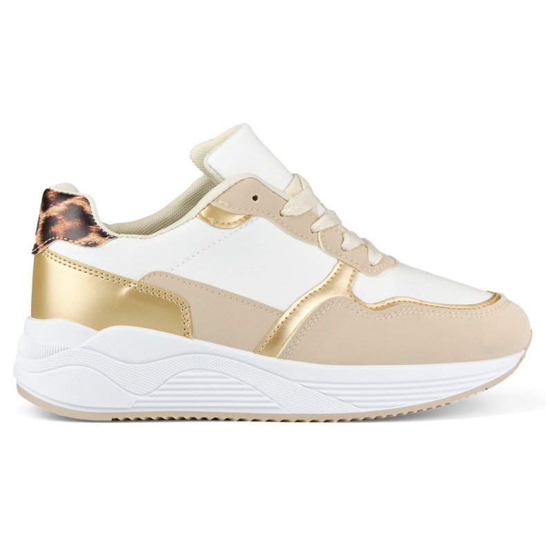 Sneakers i vitt och guld för kvinnor