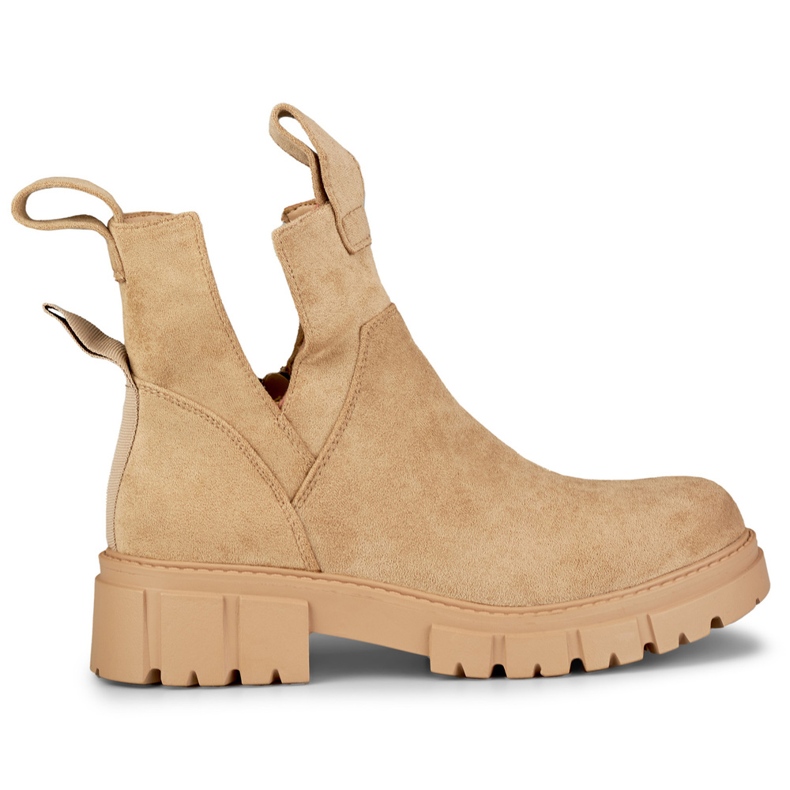 Beige plattformsstövlar för kvinnor