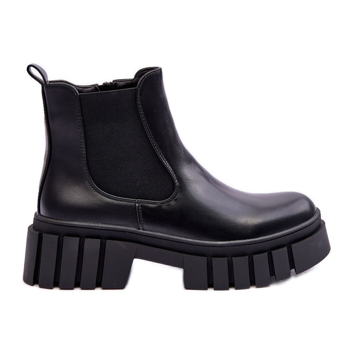PG1 Chunky Leather Boots Chelsea Boots Black Orryss svart