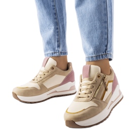 Inna Beige och rosa sportsneakers från Delid