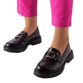 Svarta eleganta loafers med strass från Mories