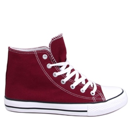 Jude Wine Ankel Canvas Sneakers röd