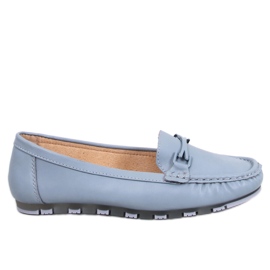 Klassiska loafers med innersula i läder Debell Blue blå