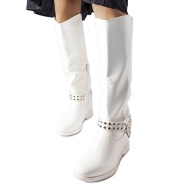 Vita Argentano-klädda kilstövlar