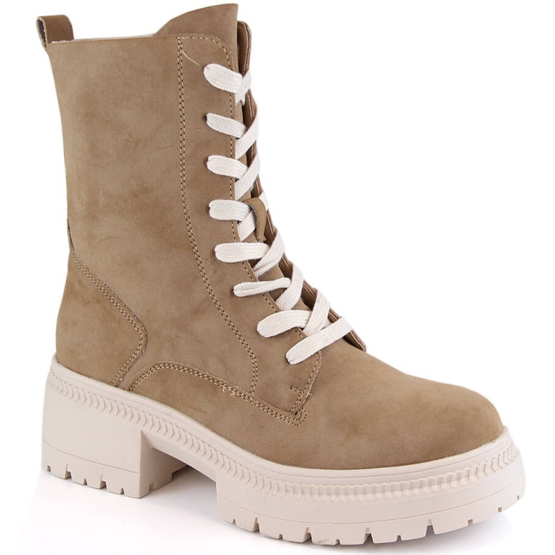 Isolerade arbetsstövlar i mocka för kvinnor kamel Potocki YQ21069 brun