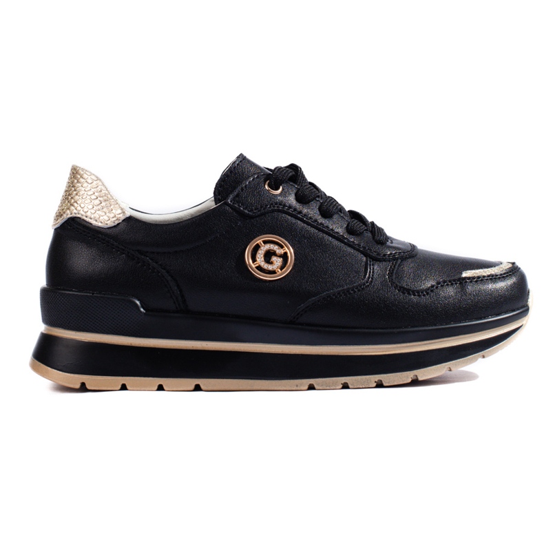 Plattskor i svart läder från Shelovet