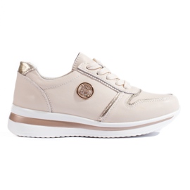 Shelovet sneakers i beige läder