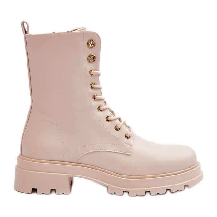 Vinceza Arbetarstövlar med dekoration Beige Yemannis