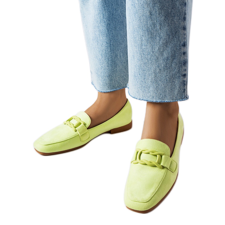 Gröna loafers med spänne från Alighiero