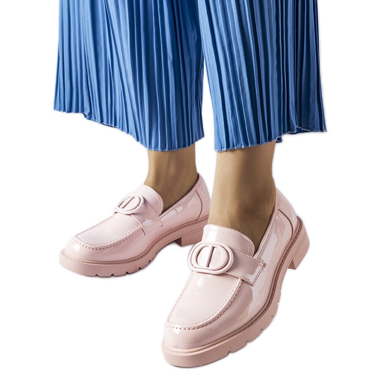 Inna Scranton rosa patent loafers