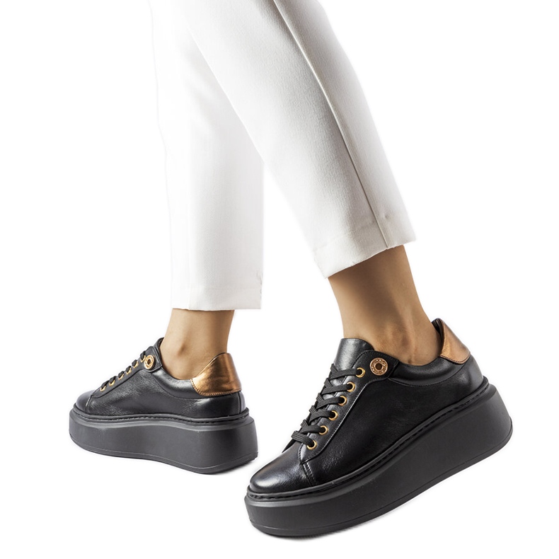 Beige brogues LS5379 Taupe svart