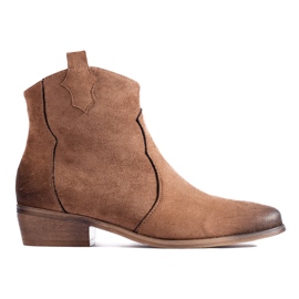 W. Potocki Potocki camel låga cowboystövlar i mocka brun