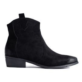 W. Potocki Svarta cowboystövlar för kvinnor Potocki mocka