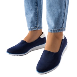 Marinblå elastiska sneakers från Alfonsi