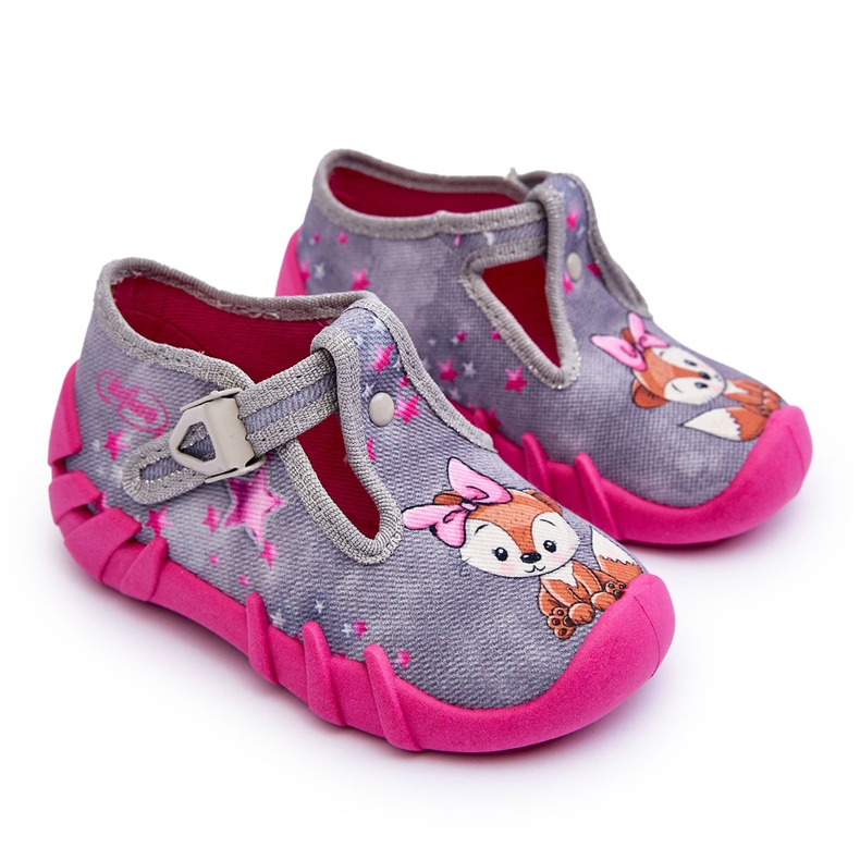 BEFADO S.A. Befado Squirrels Slippers Skor 110P467 Grå och Rosa