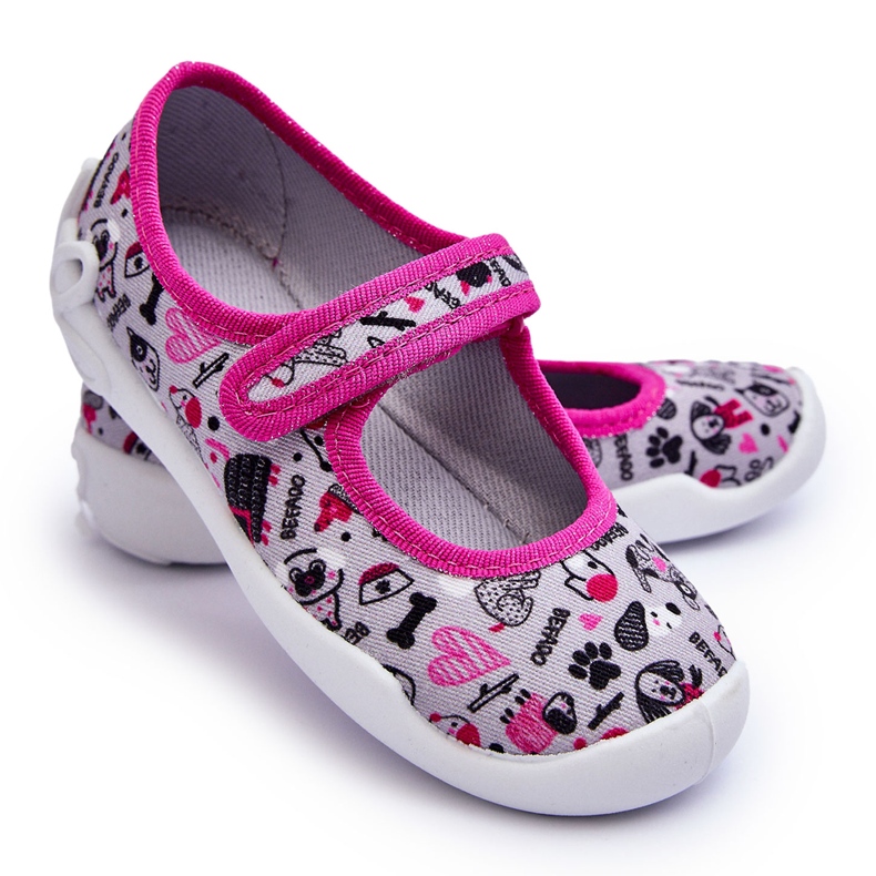 BEFADO S.A. Befado ballerinatofflor för barn 114X521 Grå och Rosa