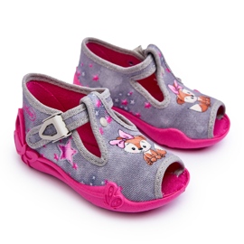 BEFADO S.A. Befado Squirrel Slippers Sandaler 213P137 Grå och Rosa
