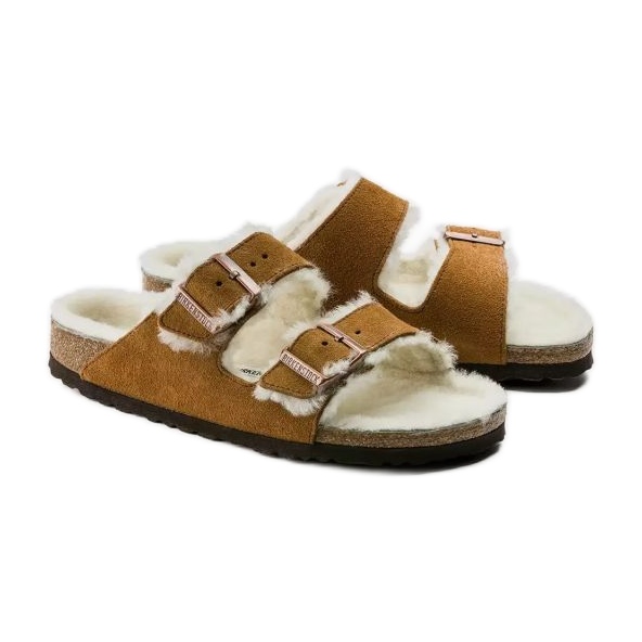 Birkenstock Arizona Shearling Mink W 1001135 flipflops brun