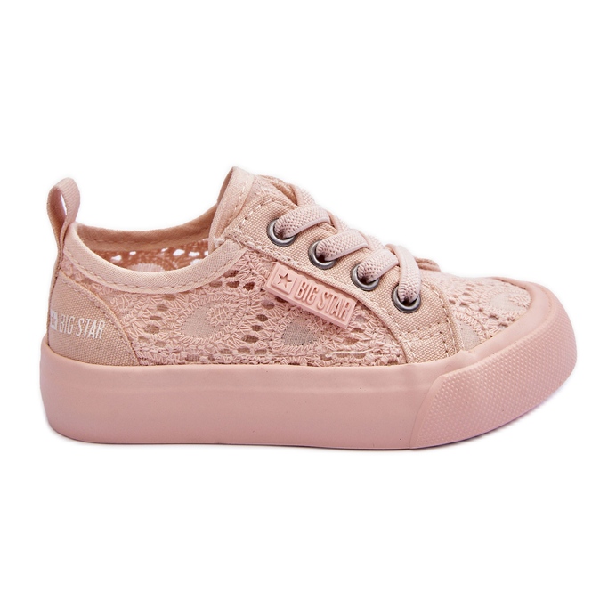 Genombrutna sneakers Big Star JJ374130 Nude rosa
