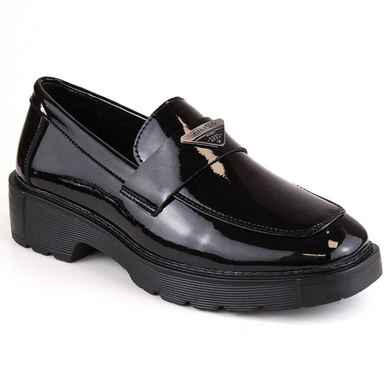 Svart lack för dam slip-on skor Filippo DP4710