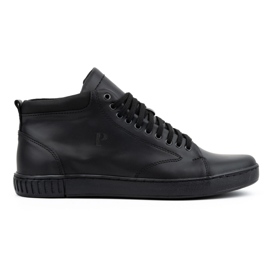 Polbut Skinnsneakers för män 2108, svarta