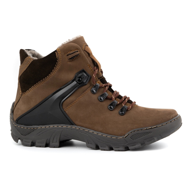 Olivier Vintersnöskor för män 119 trekking nubuck brun