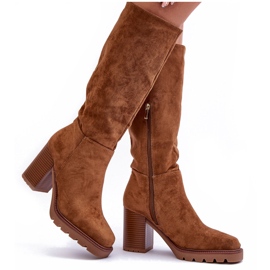 FJ1 Bruna Virdana mockastövlar med massiva klackar