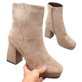 Beige mocka dam ankelboots Jezzi RMR2288-2