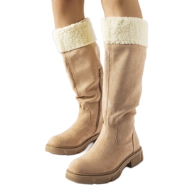 Beige Erin-stövlar i ekomocka