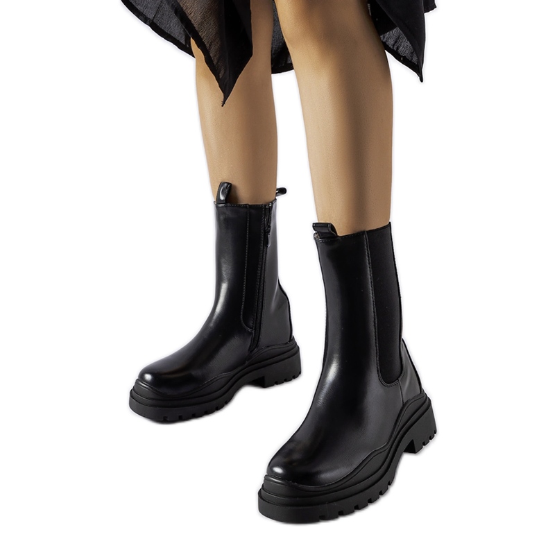 Svarta massiva Delebio ankelboots