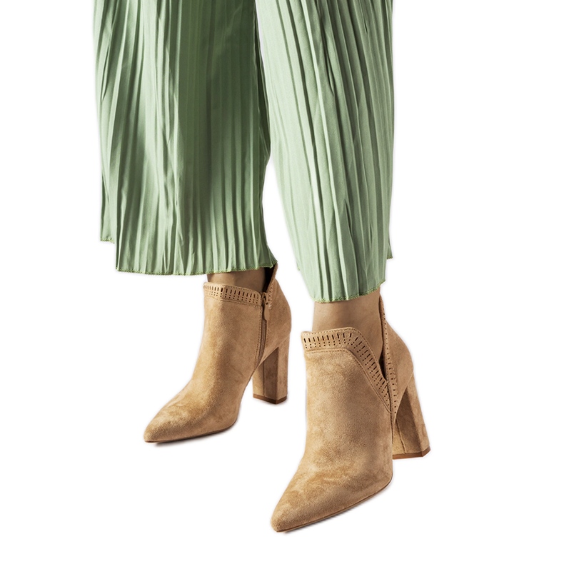 Cammoro ankelboots i beige mocka