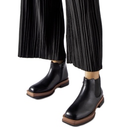 Tarquinia svarta låga platta stövlar