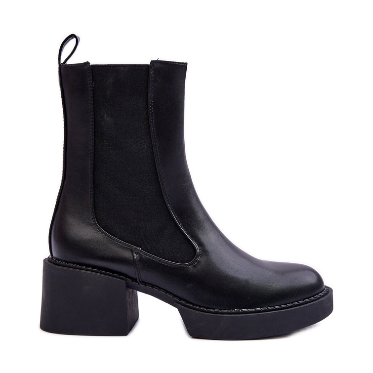 Chelsea boots med massiva höga klackar, Black Ironna svart