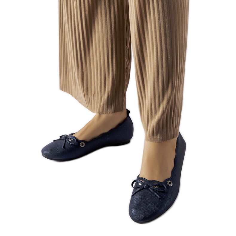 Marinblå Toft ballerinor