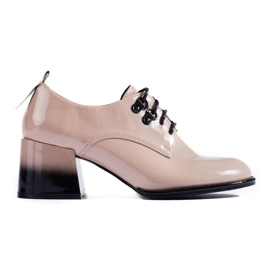 Shelovet beige högklackade skor med snörning