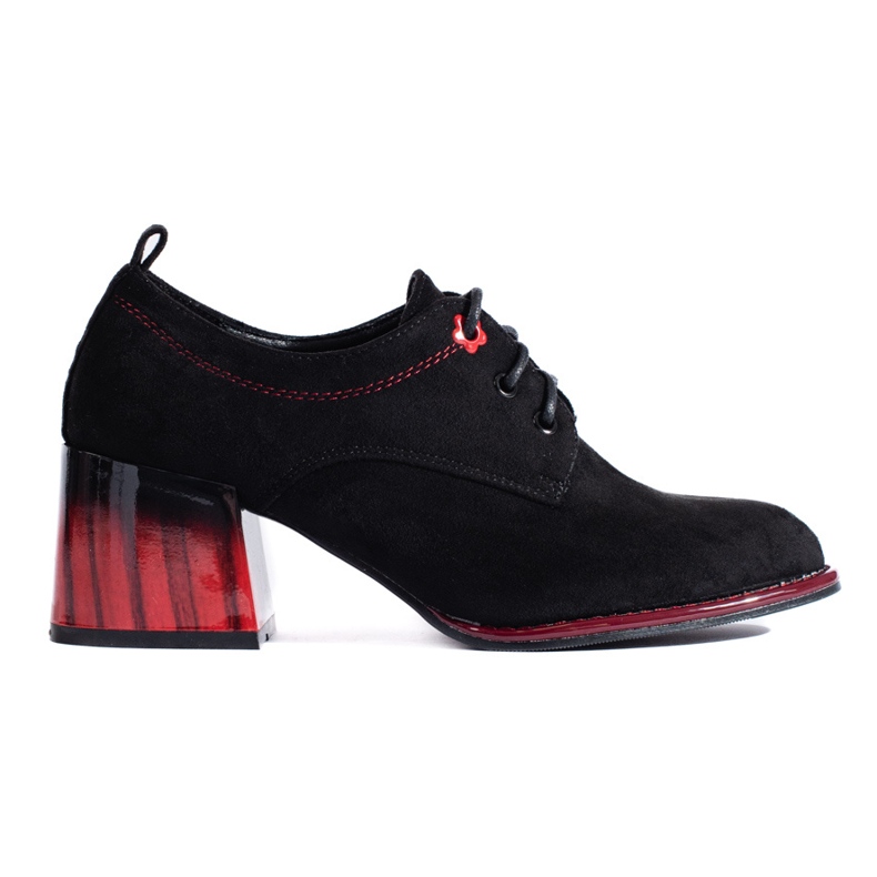 Shelovet högklackade skor i svart mocka