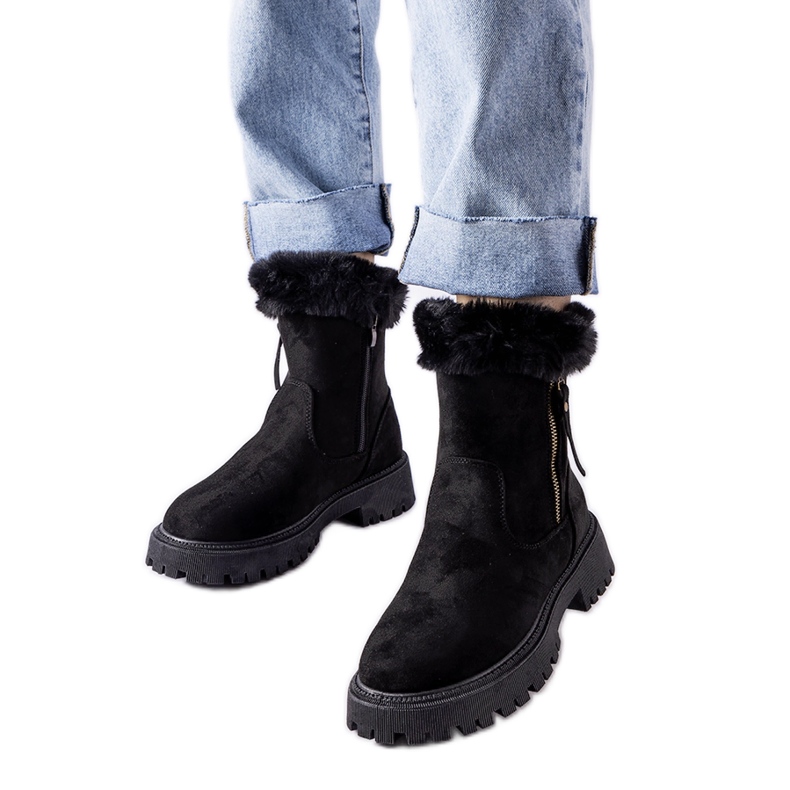 Svarta snökängor för kvinnor, Trigoso eko-mocka