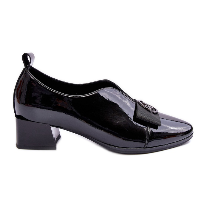 Vinceza Lackade högklackade skor med dekoration, svart Elosa