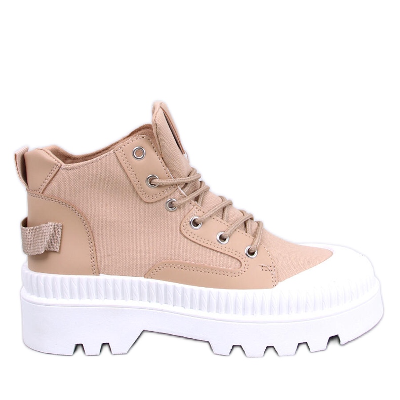 Höga sneakers med Tinli Khaki-skydd beige
