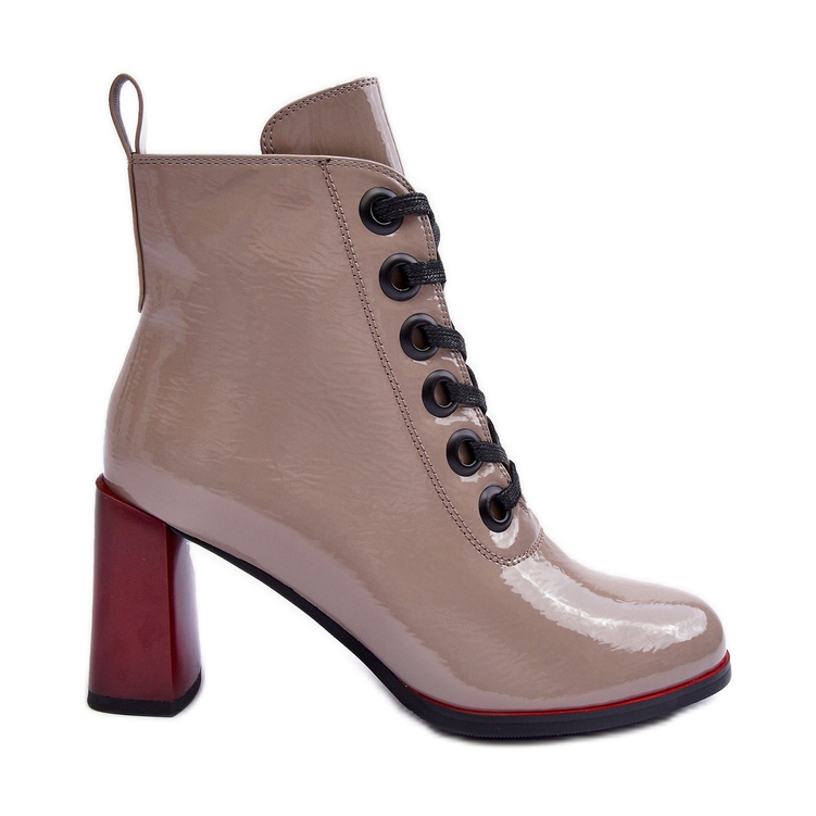 Patentsko med snörning Stövlar S.Barski MR870-15 Mörkbeige