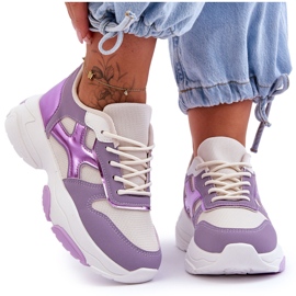 Seastar Lila Cortes Sneakers med snörning för kvinnor purpur